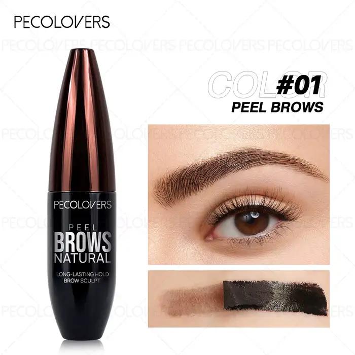 Gel pour sourcils de tatouage Pecolover, imperméable, semi-permanent, longue durée, noir marron, rés