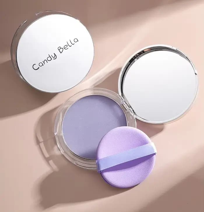 Crème violette à poudre pour la peau, respectueuse de la peau, visage naturel, longue durée, contrôl