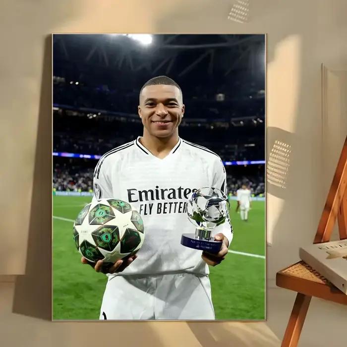 Affiche autocollante de la star du football K-Kylian M-MbappeS, autocollant en papier imperméable, d