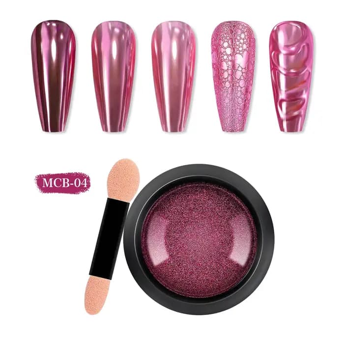 Vernis à ongles en Gel métallique, 1 pièce, paillettes métalliques, poussière à friction, Pigment br