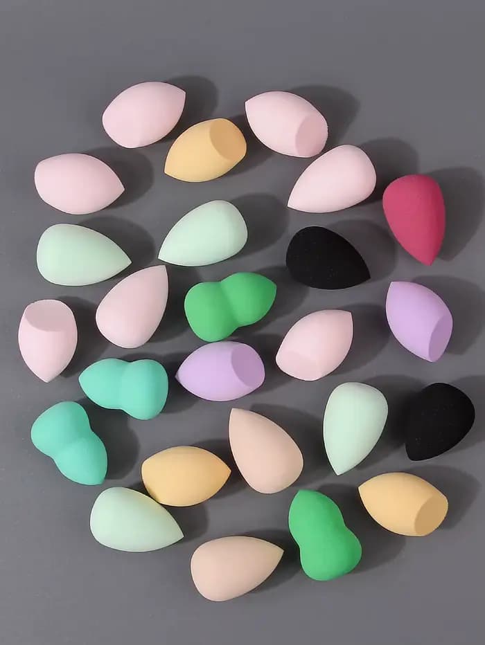 Éponges de maquillage sans latex, 10/20/25/50/100 pièces |   Couleurs et formes aléatoires pour liqu