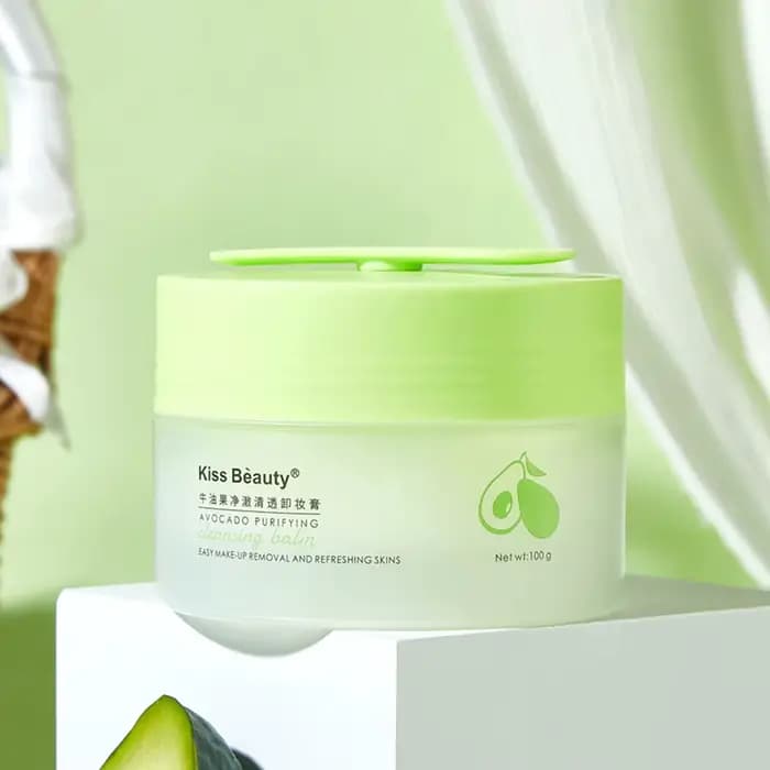 Kiss Beauty Crème nettoyante à l'avocat – Nettoyant 3 en 1 pour les yeux, les lèvres et le visage, d