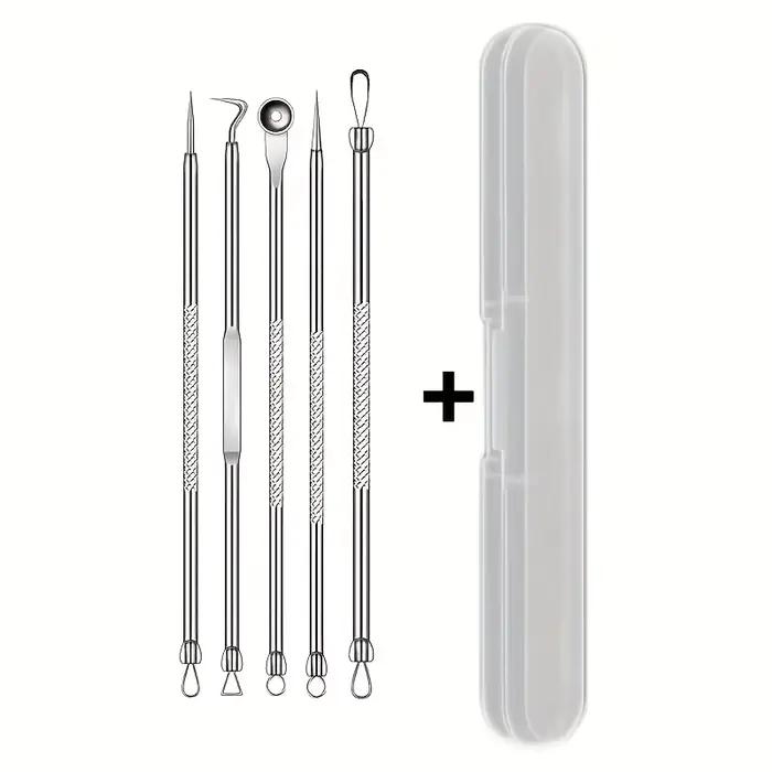 3/5/8 Pcs Pinces ultra-fines pour l'acné, extracteur de points noirs, aiguille à acné, nettoyant fac
