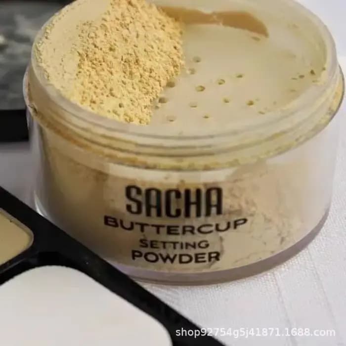 Sacha Buttercup poudre fixatrice poudre translucide pour le visage pour régler fond de teint ou fini