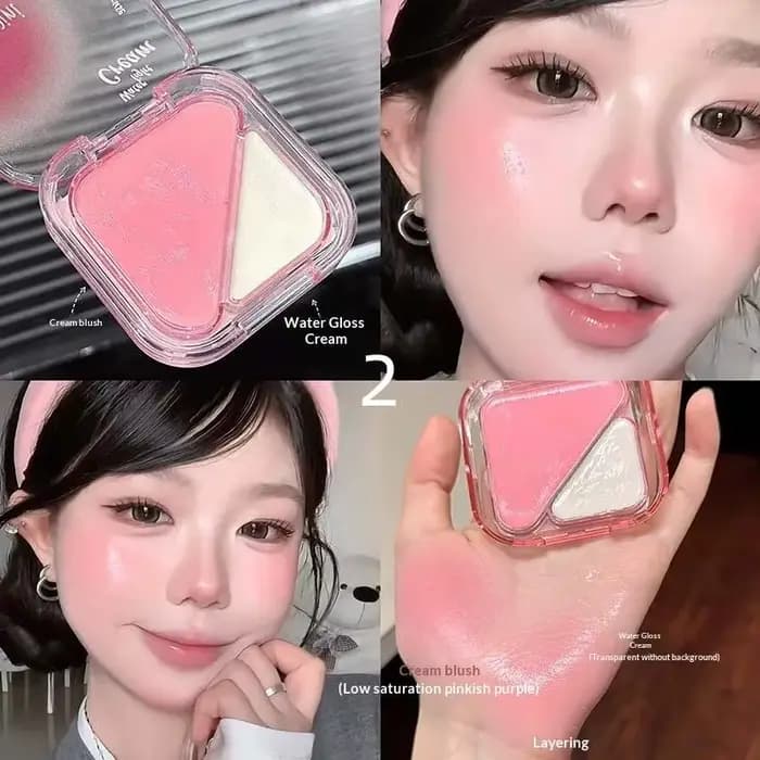 Palette de fard à joues crémeux Cappuvini, fard à joues naturel longue tenue, haute pigmentation, ma