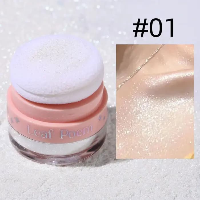 1PC Poudre fine nacrée scintillante adaptée aux cheveux/au corps/au visage, poudre illuminatrice, po