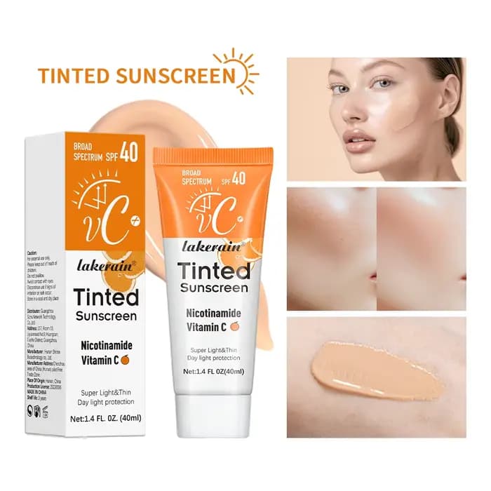 Fond de teint crème solaire à la vitamine C, vitamine E, éclaircissant et filtrant, retarde le vieil