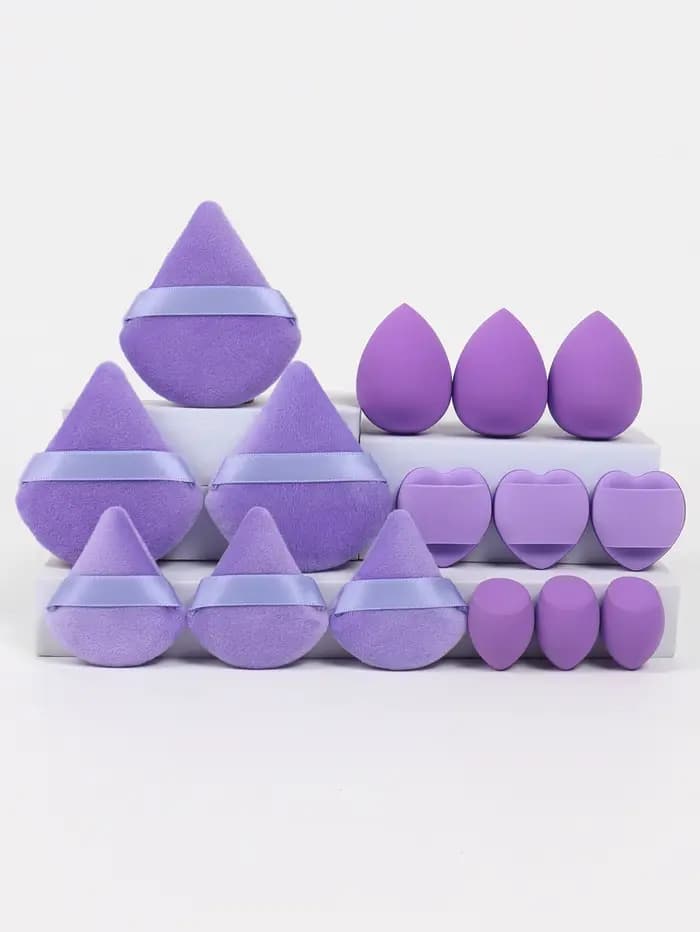 Ensemble de 15 pièces multi-effet, 3 bouffées de poudre libre, 3 mini bouffées de poudre libre, 3 œu
