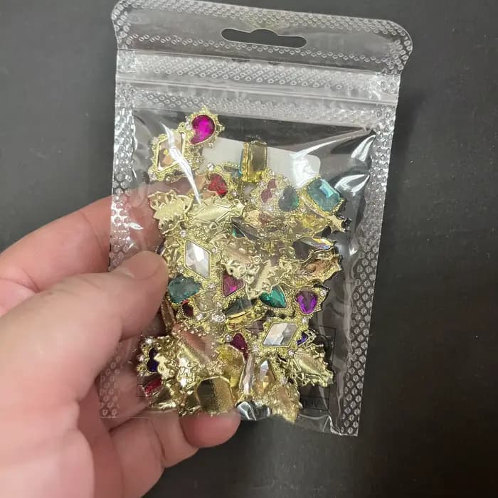 Mélange de strass pour Nail Art, 60 pièces, cœur/carré/goutte d'eau, gros bijoux en cristal irisé AB