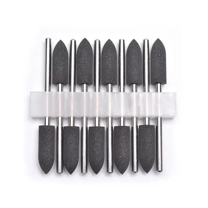 Foret à ongles en Silicone, ensemble de fraises en caoutchouc pour manucure et pédicure, tampon à on