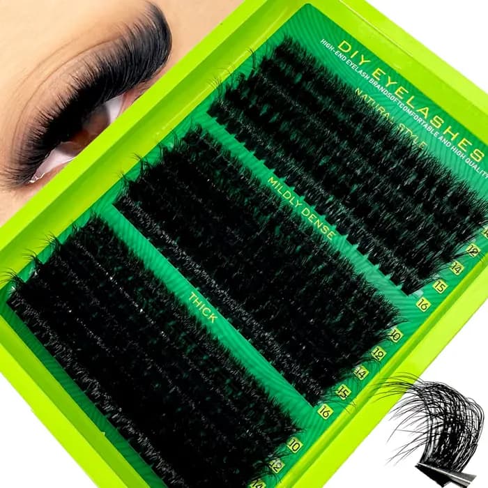 0.07mm bricolage 5D grappes de cils moelleux 60D 80D 100D grappes de cils épais D Curl cils individu