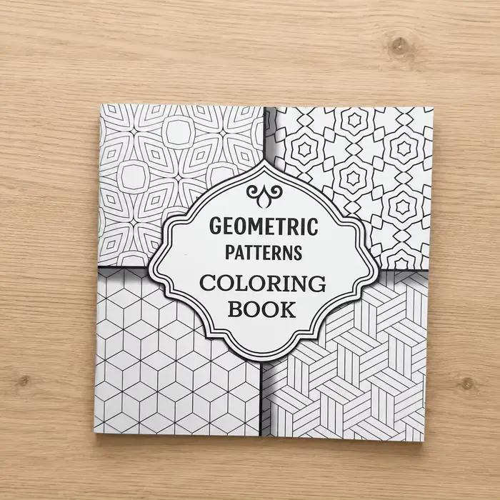 Livre de coloriage à motifs géométriques, 28 pages, tessellation abstraite, art linéaire géométrique