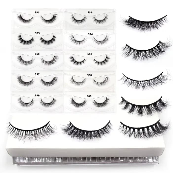 LEHUAMAO 30/60/100 paires de cils de vison sans boîte cils de vison 3D courts faux cils de vison nat