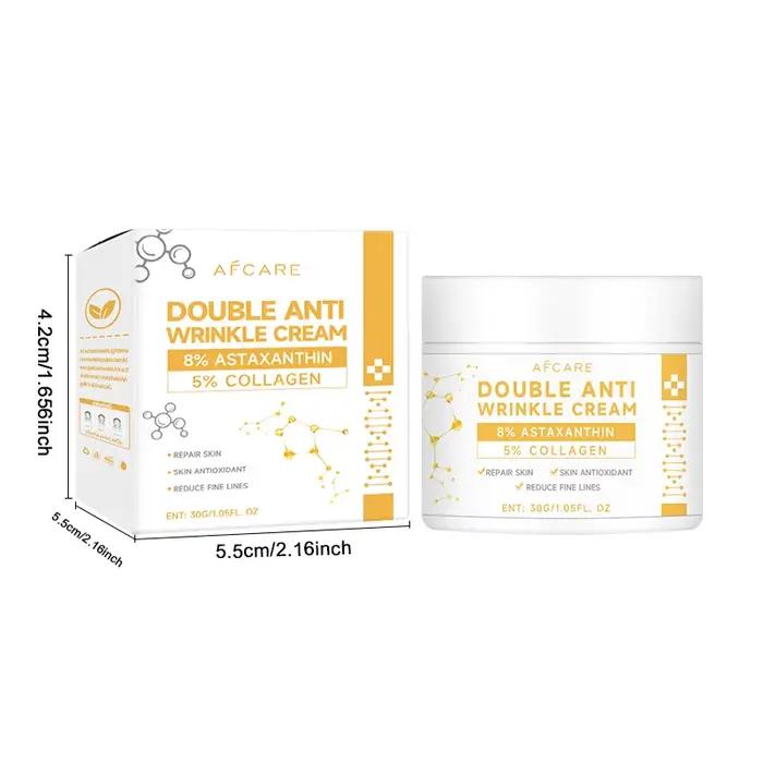 Crème au collagène et à l'astaxanthine double action anti-rides avec du rétinol - Atténue les ridule