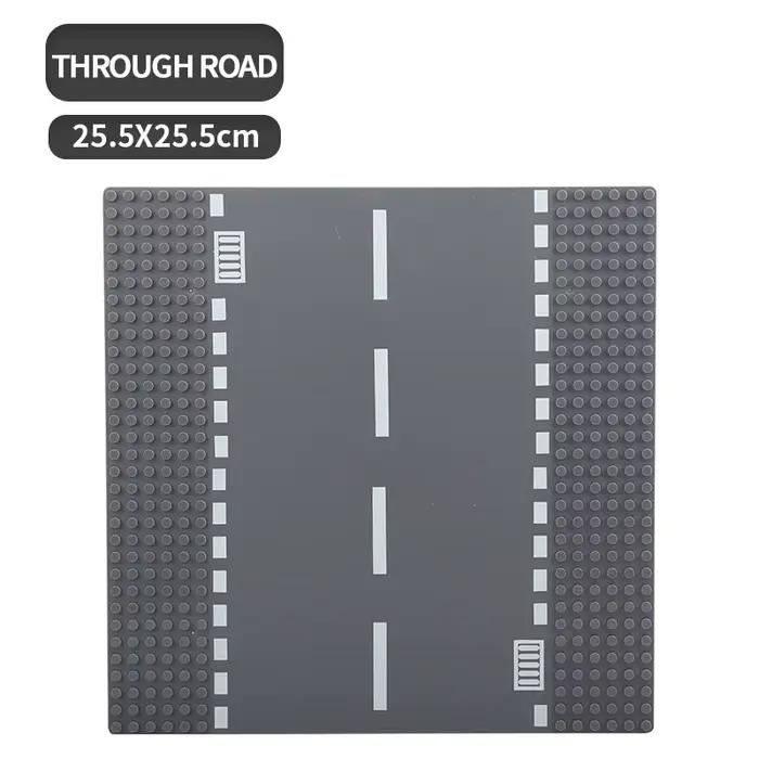 Plaque de base classique pour blocs de construction, figurines de circulation routière, jouets de co