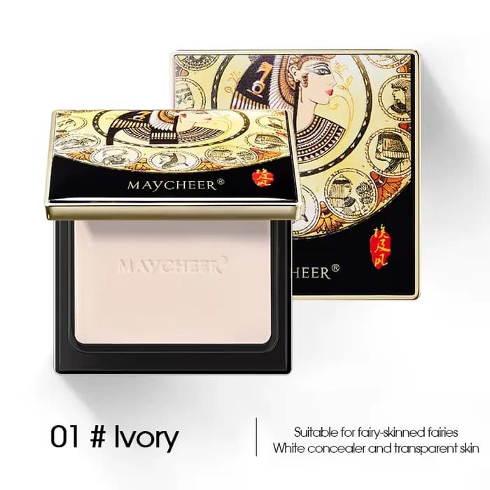 Poudre de style égyptien pour correcteur de contrôle de l'huile longue durée, blanc, sans maquillage