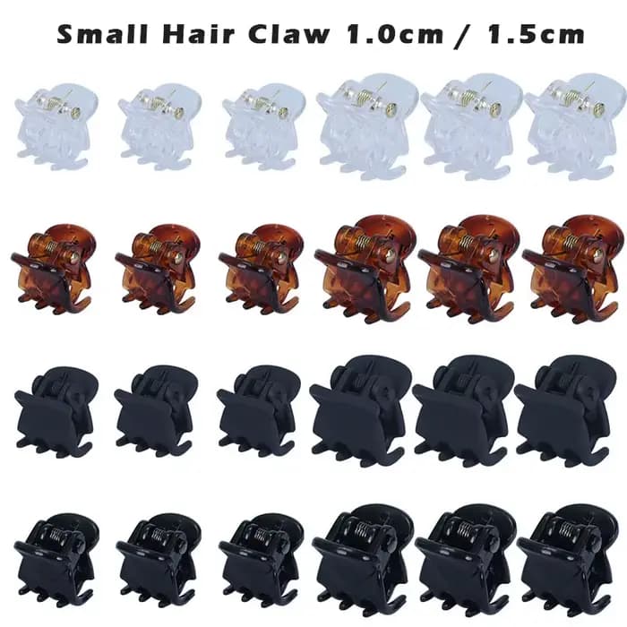 Pinces à cheveux pour femmes, 10 pièces/lot, 1.0 1.5cm, petites Mini griffes en plastique Transparen