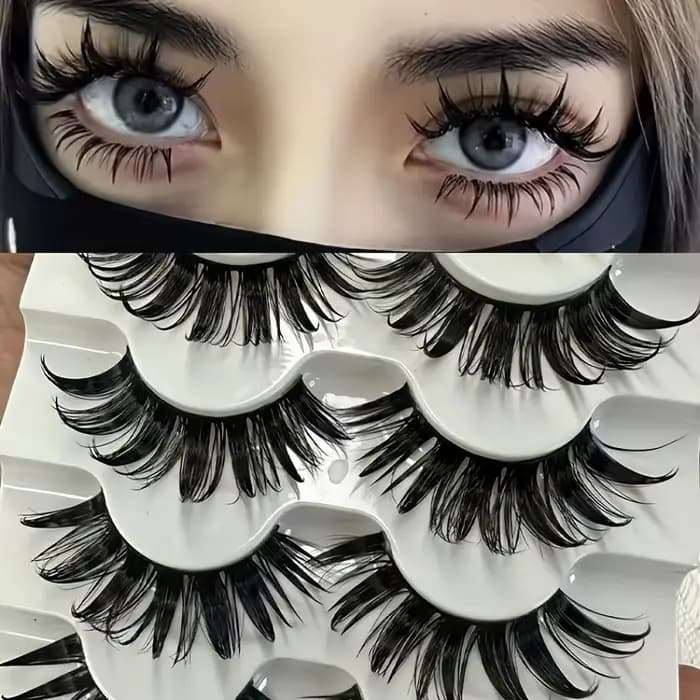 10 paires de cils manga, jeu de rôle japonais, cils pointus, ensemble d'extension de cils de poupée 
