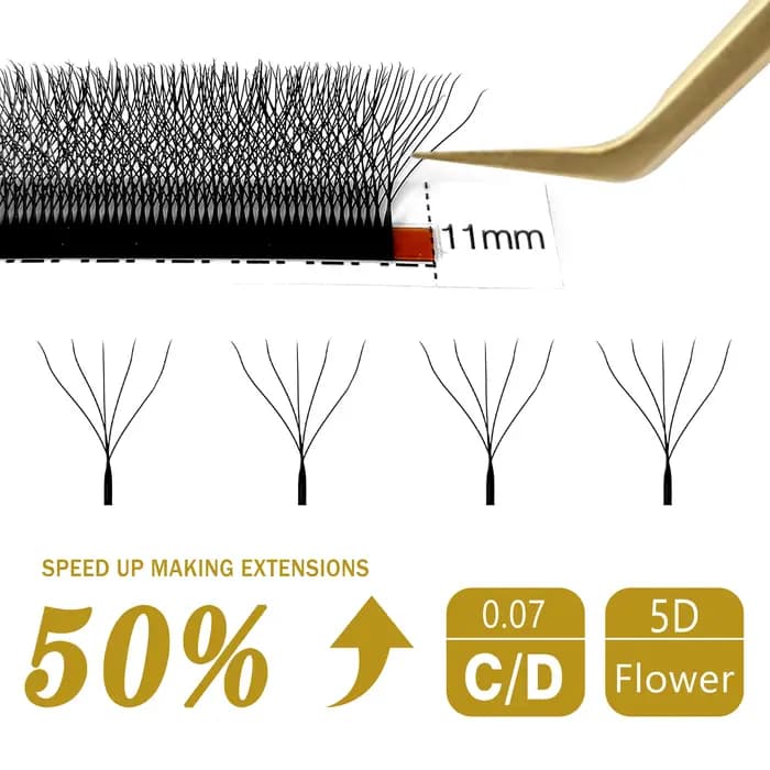 Comango w extension de cils floraison automatique 2d/3d/4d/5d w faux cils 0,07 C/D curl préfabriqué 