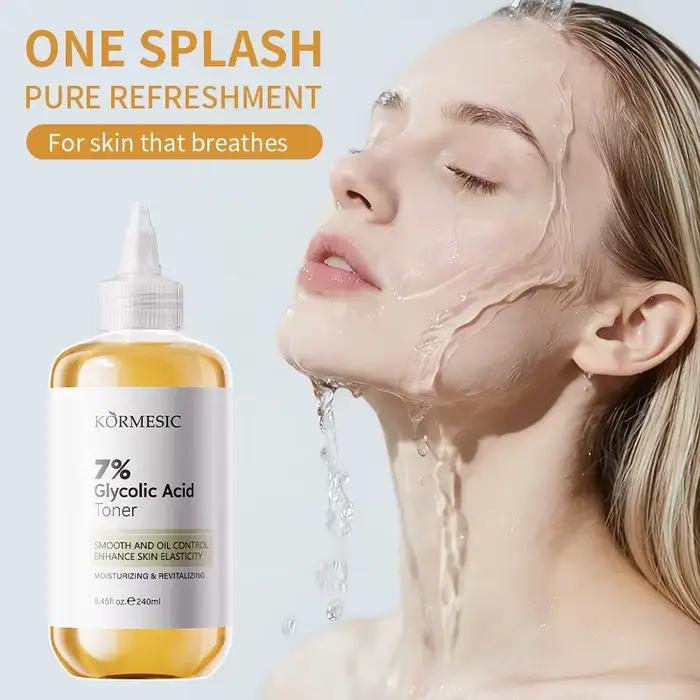 Solution tonifiante hydratante à l'acide glycolique 7% 240ml AHA Exfoliante, minimisant les pores et