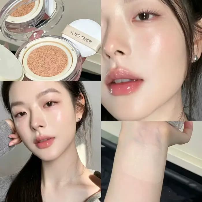 Yoyo Candy Soft Glow Nude Cushion Foundation Texture fine, mélange lisse, éclat naturel, illumine le