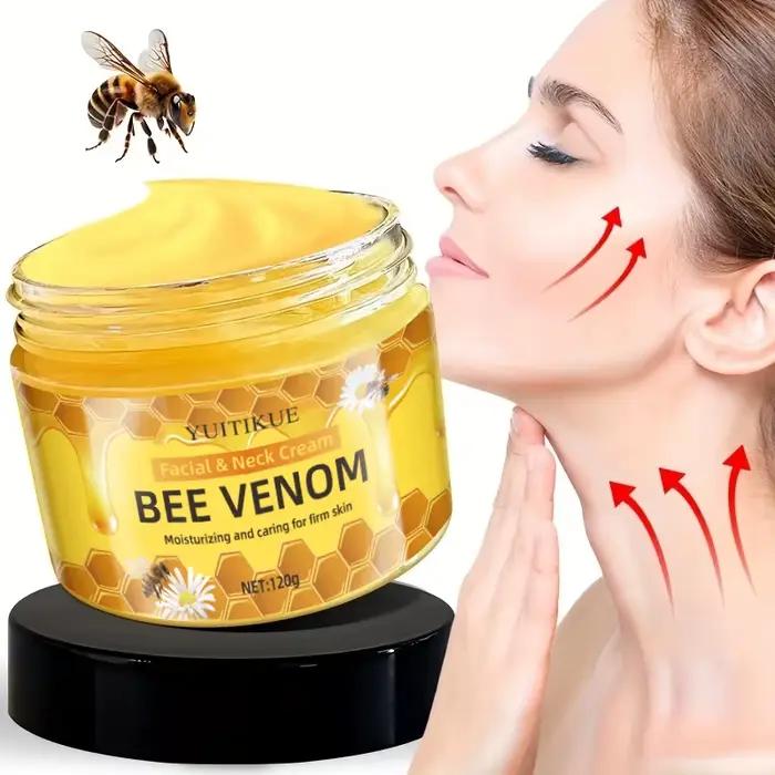 Crème visage et cou au venin d'abeille YUITIKUE 120g, hydratante, lissante, raffermissante, soin de 