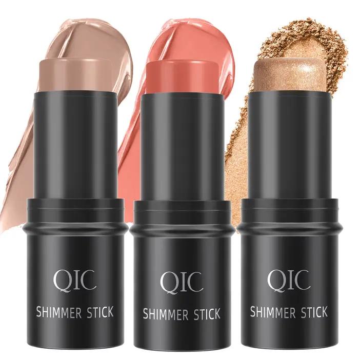 Ensemble de maquillage blush, highlighter et contouring, stick contouring scintillant, waterproof, l