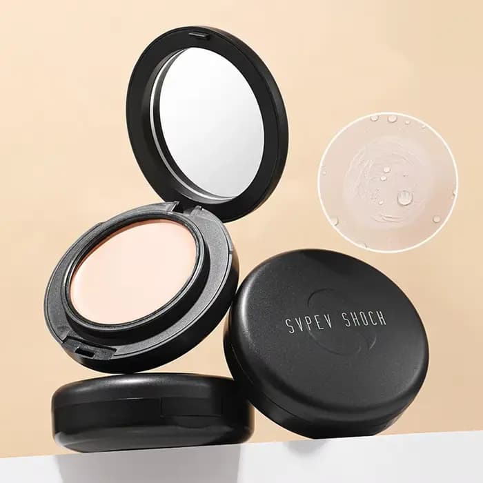 Fond de teint en poudre pressée 3 couleurs, Texture soyeuse, finition mate, Base de maquillage, cont