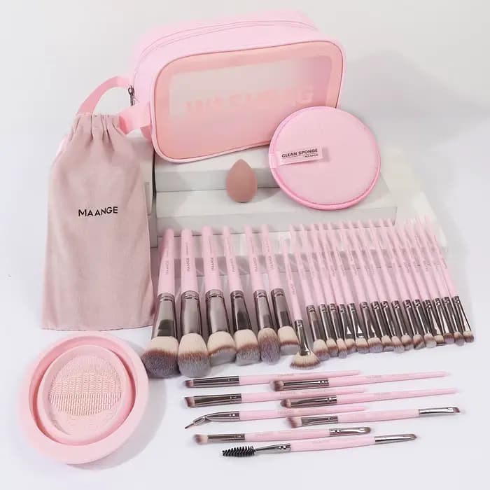 MAANGE-Ensemble d'éponges bouffantes avec sac, kit d'outils de maquillage, fond de teint, fard à bar