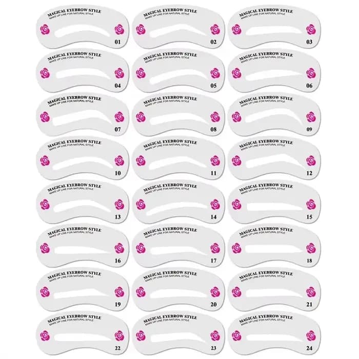 24 Styles de modèles de sourcils, moule de mise en forme des sourcils, ensemble de beauté, ensemble 