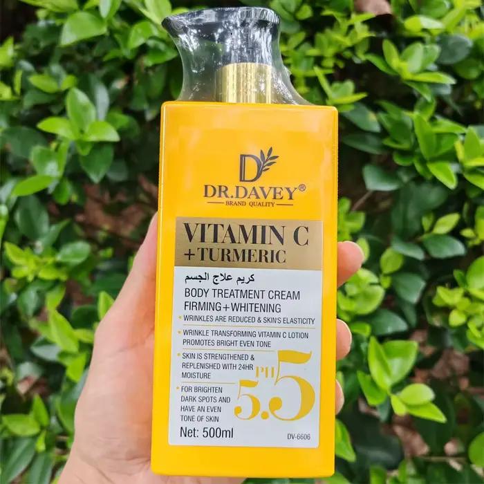 Crème éclaircissante pour le corps à la vitamine C, curcuma naturel, anti-imperfections, acné, lisse