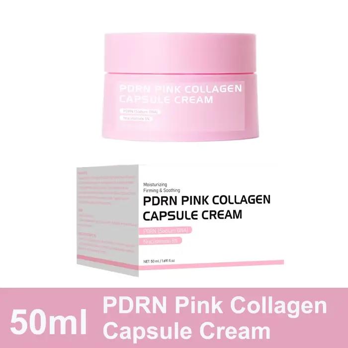 Crème en capsules de collagène rose PDRN au saumon, crème hydratante légère, niacinamide pour un tei