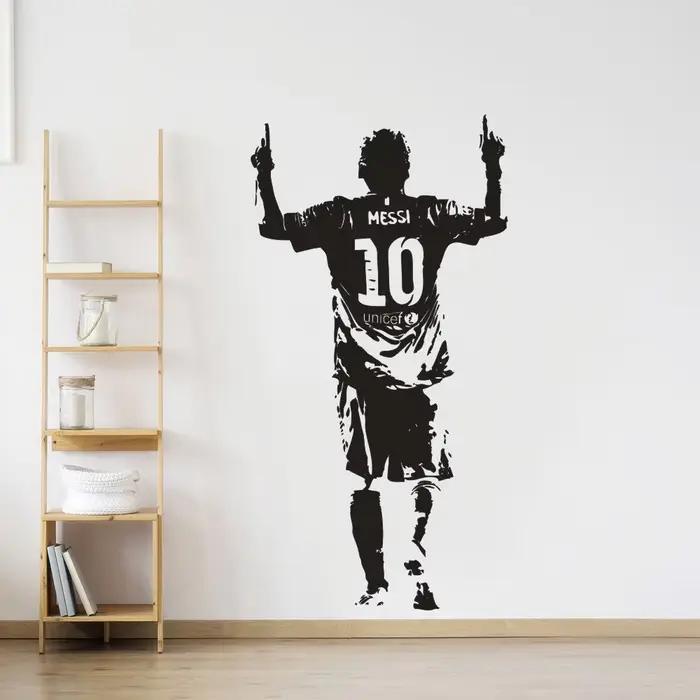 Autocollants muraux en vinyle joueur de Football, papier peint étoile de Football, affiche amovible,