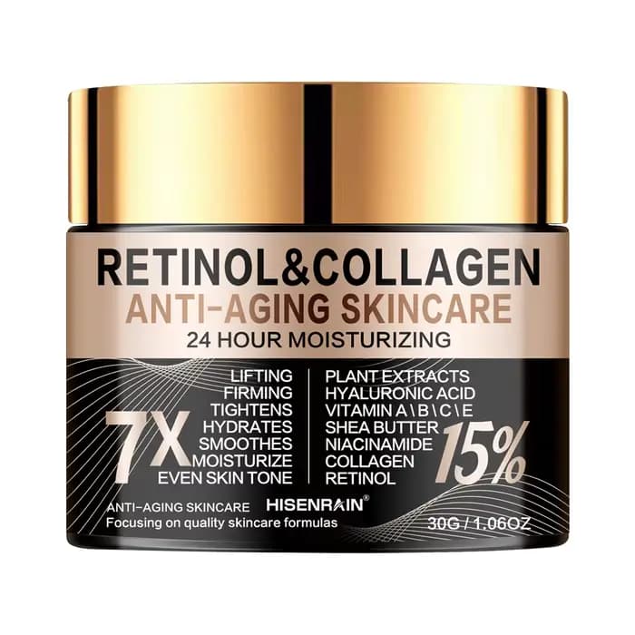 Crème visage au collagène au rétinol HISENRAIN – Hydratant intense anti-âge, réduit les rides, les r