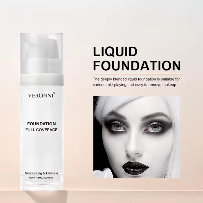 Fond de teint liquide blanc pur pour maquillage de scène COS, correcteur longue durée, ajusteur de f