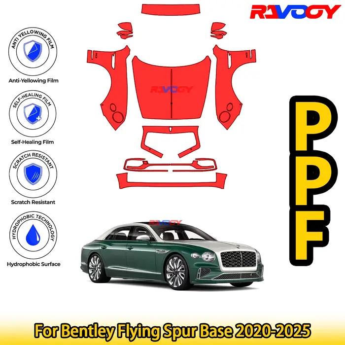 Pour Bentley Flying Spur Base 2020-2025 brillant noir mat prédécoupé avant PPF Kit Film de Protectio