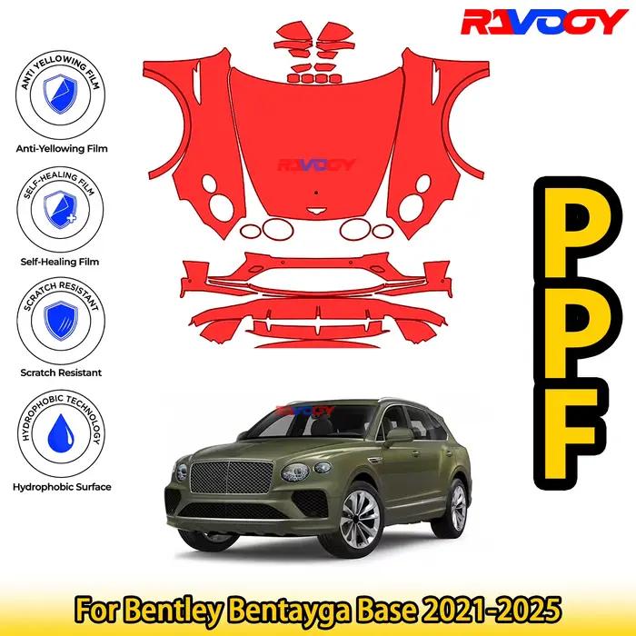 Kit PPF avant prédécoupé noir mat brillant pour Bentley Bentayga Base 2021 – 2023, Film de Protectio