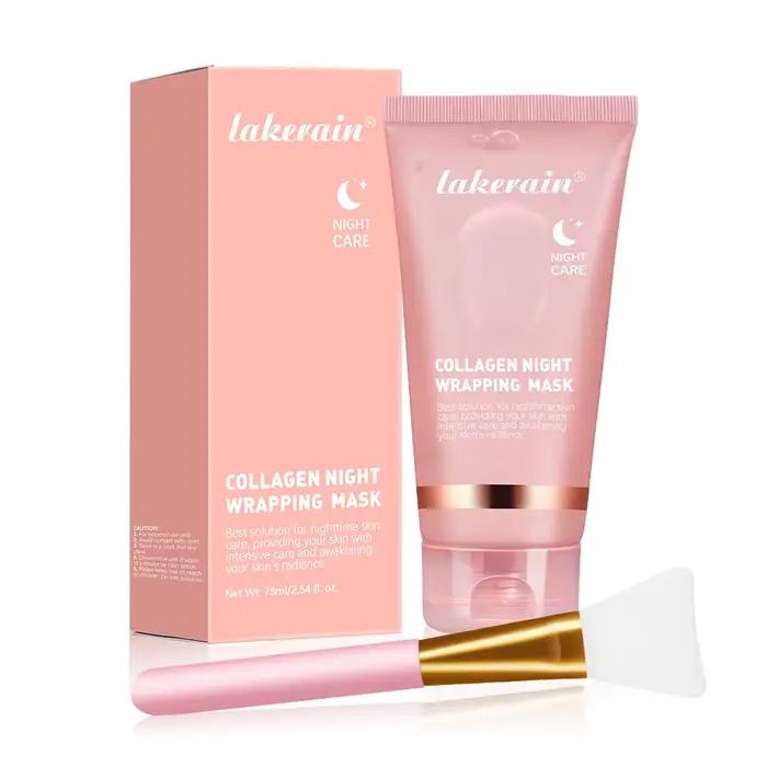 Lakerain – crème de nuit Peeling au collagène, avec brosse, masque détachable, réduit les ridules, n