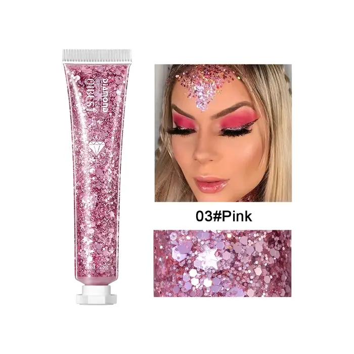 Diamant paillettes Gel crème yeux ongles cheveux corps visage paillettes Gel Art Flash paillettes cr