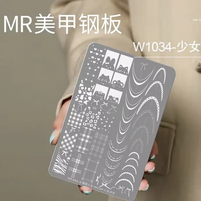MR Nail Art panneau d'impression dentelle motif papillon impression florale moule transfert Silicone