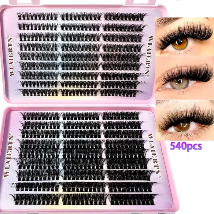 Extension de Faux-Cils en Vison Naturel Mixte Courbés C, Bande Russe 3D, Outil de Maquillage Personn