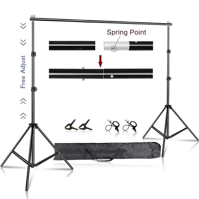 Kit de support portable pour toiles de fond de studio photo avec sac de transport pour toiles en mou