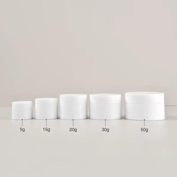 Pots en plastique givré vides pour crème pour le visage, lotion, maquillage, flacon rond portable, c