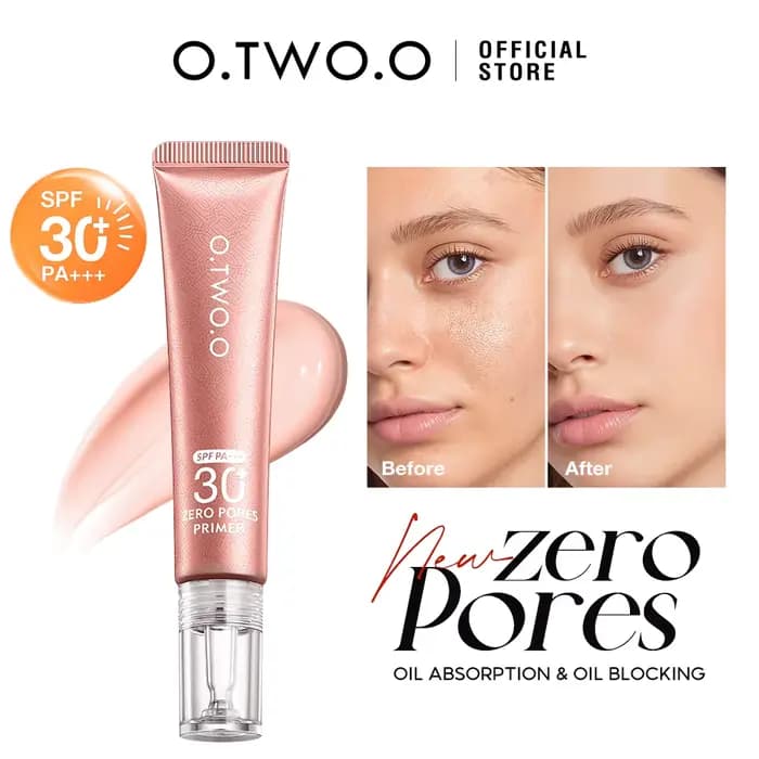 O.TWO.O Base de maquillage pour le visage, crème solaire SPF30, pores invisibles, lisse les ridules,