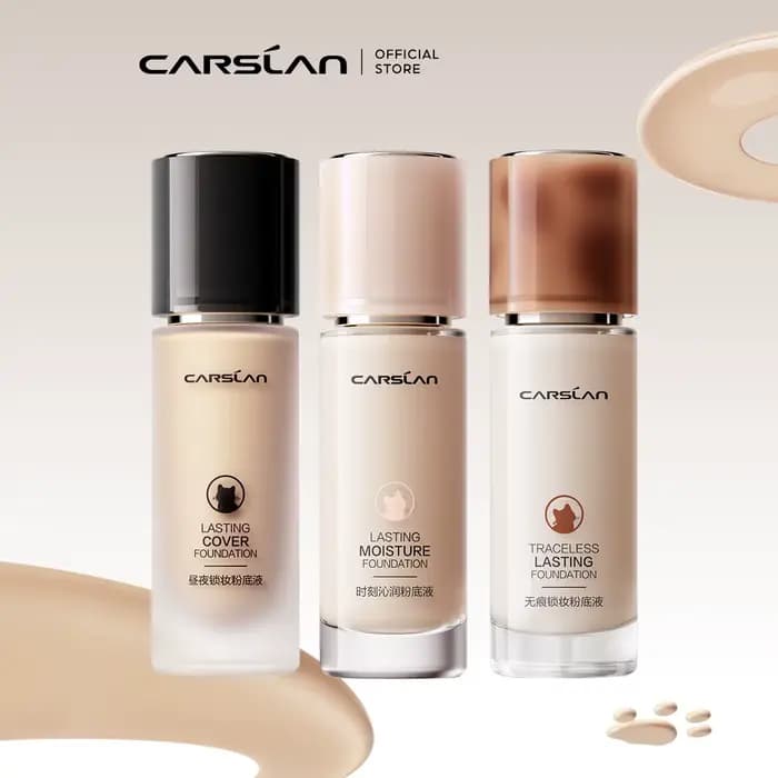 CARSLAN-Fond de teint liquide pour le visage, couverture complète, correcteur, blanchissant, contrôl