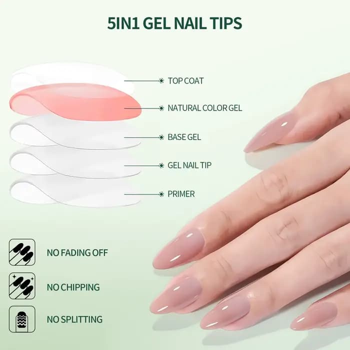 Nailpop Ultra Fit presse sur ongles Extra court/moyen naturel avec couleur de Base forte adhérence n