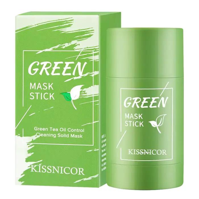 Masque nettoyant au thé vert en stick, masque purifiant à l'argile pour un nettoyage en profondeur, 