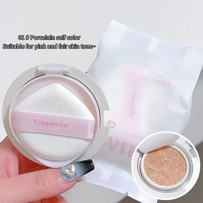 Crème hydratante Cappuvini Air Cushion, légère, imperméable, fond de teint liquide naturel, éclairci