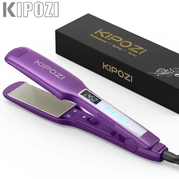 KIPOZI – fer plat professionnel en titane, fer plat avec affichage numérique LCD, double tension, ch