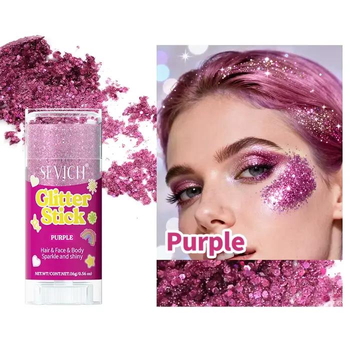 Bâton de paillettes pour le corps, gel brillant pour cheveux, visage et corps, maquillage pour festi